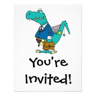 funny old dinosaur cartoon character custom invitation