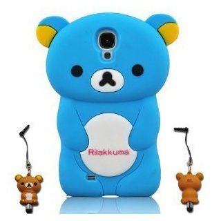I Need 3D Cartoon Lazy Relax Bear Soft Silicone Case Cover for Samsung Galaxy S4 S Iv I9500 with 3D Stylus Pen (SKYBLUE) Cell Phones & Accessories