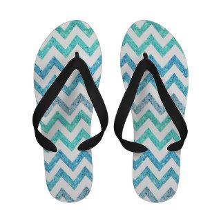 Girly Summer Sea Teal Turquoise Glitter Chevron Sandals