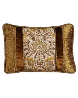 Brocade Pillow with Shirred Silk Sides & Velvet Insets,