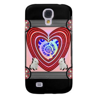 Bunnies Heart Frame Big Transparent Galaxy S4 Cases