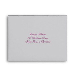 Purple, Gray Floral Envelope for RSVP Cards