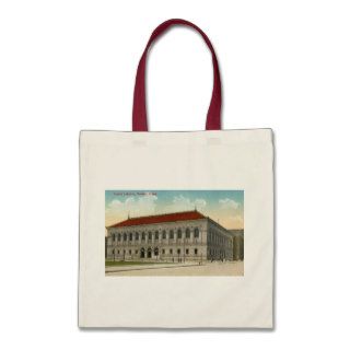 Public Library, Boston 1911 Vintage Canvas Bags