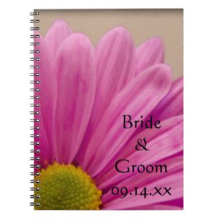 Pink Gerber Daisy Wedding Spiral Notebook