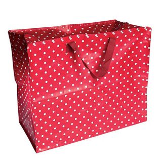 dotcomgiftshop Red polka dot print large storage bag