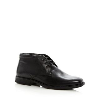 Henley Wide fit black leather chukka boots