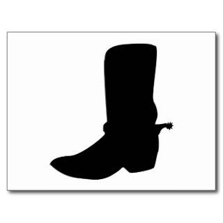Black Cowboy Boot with Spurs Post Cards