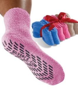 Non Skid Socks   Hospital Socks   6 Pack   Women's Pack   Pink/Blue/Beige (One Size): Clothing