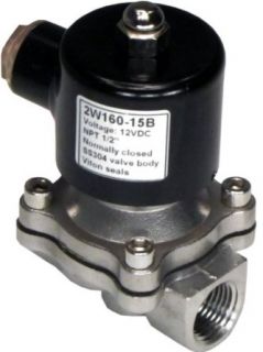 110 VAC Normally Closed 2 Way Solenoid Valve 1/2" NPT Stainless Steel Viton Seals: Industrial Solenoid Valves: Industrial & Scientific