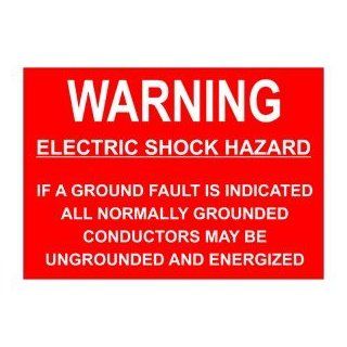 NEC Electric Shock Hazard Ground Engraved Sign EGRE 13288 WHTonRed : Business And Store Signs : Office Products