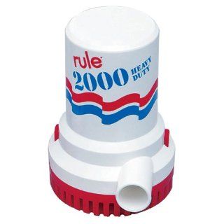 Rule 2000 GPH Non Automatic Bilge Pump w/6' Leads : Boating Bilge Pumps : Sports & Outdoors