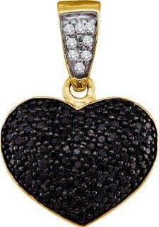0.55CTW DIAMOND HEART PENDANT 10K Yellow gold Real Charm Pendant: Jewelry