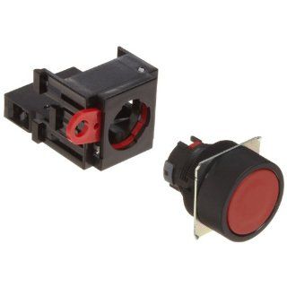 Omron A22 FR 10A Flat Type Pushbutton and Switch, Screw Terminal, IP65 Oil Resistant, Non Lighted, Alternate Operation, Round, Red, Single Pole Single Throw Normally Open Contacts: Electronic Component Pushbutton Switches: Industrial & Scientific