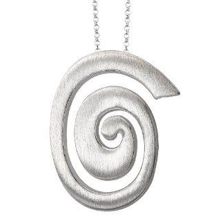 Sterling Chic Collection Brushed Silver Swirl Design Pendant: Jewelry