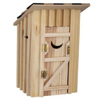 Dollhouse Miniature Two Holer Outhouse: Toys & Games