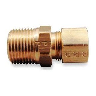 Male Connect, 1/4 In, Tube/MNPT, Brass, PK10   Pipe Fittings  