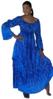 Lotustraders Dress Peasant Layered Renaissance OS L 2X Blue Purple U375A: World Apparel: Clothing