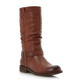 Roberto Vianni Brown Ruched Biker boots