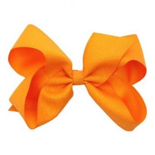 Wee Ones Little Girls Orange Glitter Grosgrain Ribbon Big Hair Bow: Apparel Accessories: Clothing