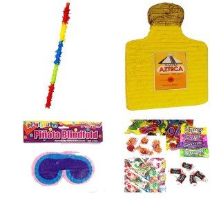Tequila Bottle Pinata Party Pack/Kit Including Pinata, Bit of Everyones Favorites Candy Filler Mix 3lb, Buster Stick and Blindfold: Toys & Games