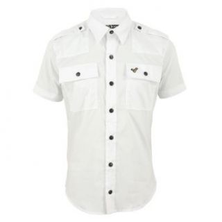 Voi Boys Heyside Military Style Short Sleeve Shirt White X Large (Age 14 15): Clothing
