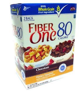 General Mills Fiber One Cereal Twin Pack   Chocolate   Honey Squares : Cold Breakfast Cereals : Grocery & Gourmet Food