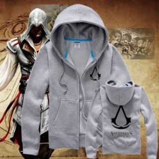 Assassin's Creed Desmond Miles Coat Cosplay Costume Hoodie Jacket Gray: Apparel: Clothing
