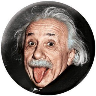 Albert Einstein Tongue Out Button 81328: Clothing