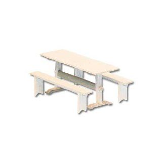 Dollhouse Miniature Trestle Table & 2 Benches Kit Colonial Collection: Toys & Games
