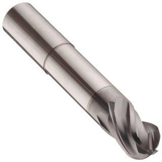 Niagara Cutter 68325 Carbide Ball Nose End Mill, Inch, Weldon Shank, AlCrN Finish, Roughing and Finishing Cut, 30 Degree Helix, 4 Flutes, 4" Overall Length, 0.250" Cutting Diameter, 0.250" Shank Diameter: Industrial & Scientific