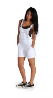 Womens   Bib Overalls Shorts   White summer overall shorts: Clothing