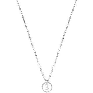 New! Delicate Personalized Initial Necklace! Ours Alone, Quality Made in USA!, B in Silver Tone: Jewelry