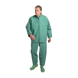 ONGUARD 71050 PVC on Nylon Polyester Chemtex Level C Bib Overall with Plain Front, Green, Size Small: Protective Chemical Splash Apparel: Industrial & Scientific