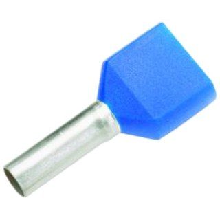 Panduit FTD80 10 TL Insulated Ferrule, Twin Wire DIN End Sleeve, 14 AWG Wire Size, Blue, 0.15" Max Insulation, 9/16" Wire Strip Length, 0.11" Pin ID, 0.39" Pin Length, 0.73" Overall Length (Pack of 250): Terminals: Industrial &