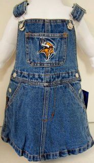 NFL Officially Licensed Minnesota Vikings Girls Bib Overall Jean Skirt (Size 3T) By Reebok : Infant And Toddler Sports Fan Apparel : Sports & Outdoors
