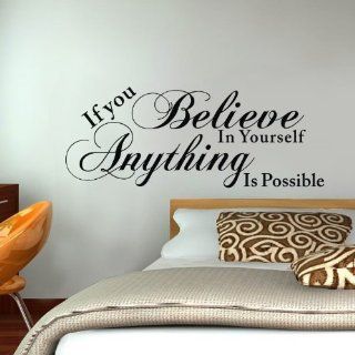 DIY If You Believe in Yourself Anything Is Possible Wall Decal Sticker Inspirational Quotes Saying Decor Room  