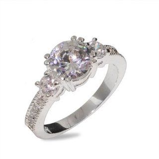 Vintage Style Past, Present and Future Engagement Ring Size 6 (Sizes 6 7 8 Available): Eve's Addiction: Jewelry