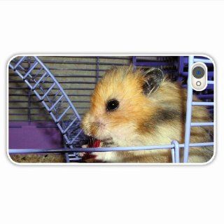 Diy Iphone 4 & 4S Animals Hamster Food Wheel Ca Of Birthday Present White Cell Phone Skin For Girls Cell Phones & Accessories