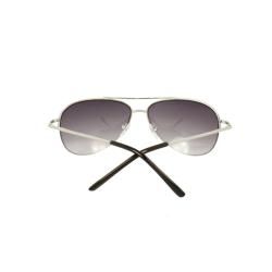 Silver Semi rimless Aviator Sunglasses with Purple black Lenses Sport Sunglasses