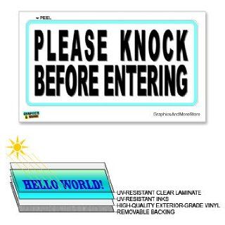 Please Knock Before Entering   12 in x 6 in   Laminated Sign Window Business Sticker : Business And Store Signs : Office Products