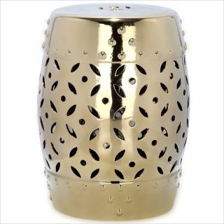Safavieh Lattice Coin Ceramic Garden Stool in Gold   ACS4510D