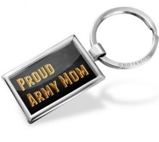 Keychain Proud Army Mom   Neonblond: Clothing
