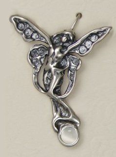 Joyful Fairy in Sterling Silver Accented with White Moonstone Made in America: Rings: Jewelry