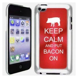 Apple iPod Touch 4 4G 4th Generation Red B1749 Hard Back Case Cover Keep Calm and Put Bacon On Pig: Cell Phones & Accessories