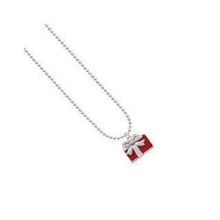 Present   Red Ball Chain Charm Necklace [Jewelry] [Jewelry]: Pendant Necklaces: Jewelry