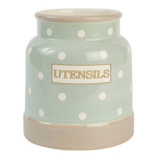 T&G Woodware Cream & Country Mint Spot Utensil Jar