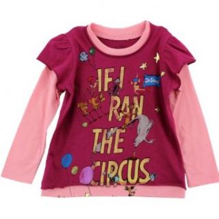 Dr. Seuss "If I Ran the Circus" Raspberry Toddler Distressed Long Sleeve T Shirt (4T): Clothing
