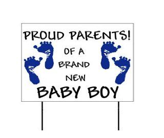 Proud Parents of a Baby Boy   18" x 24" Lawn or Window Sign : Yard Signs : Patio, Lawn & Garden