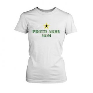 Insomniac Arts Proud Army Mom Ladies T Shirt: Clothing