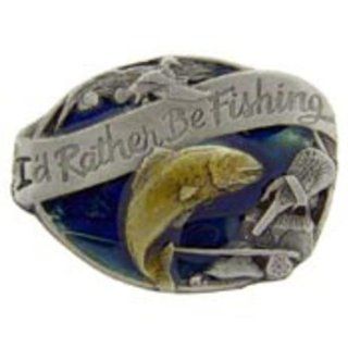 I'd Rather Be Fishing Pin 1": Sports & Outdoors